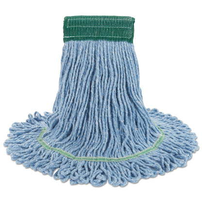 Super Loop Wet Mop Head, Cotton/Synthetic Fiber, 5" Headband, Medium Size, Blue