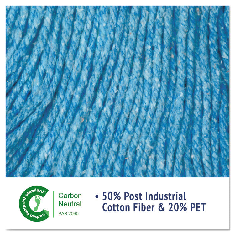 Super Loop Wet Mop Head, Cotton/Synthetic Fiber, 5" Headband, Large Size, Blue