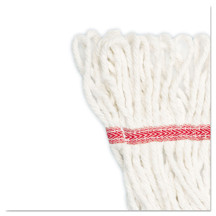 Super Loop Wet Mop Head, Cotton/Synthetic Fiber, 5" Headband, Large Size, White