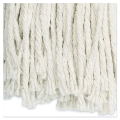 Cut-End Wet Mop Head, Cotton, #24, White