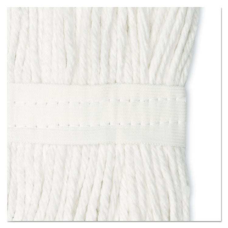 Cut-End Wet Mop Head, Cotton, #24, White