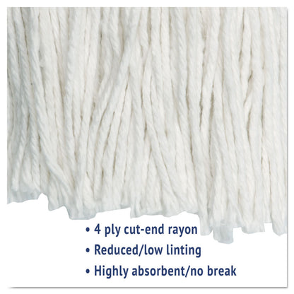 Cut-End Wet Mop Head, Rayon, #24, White