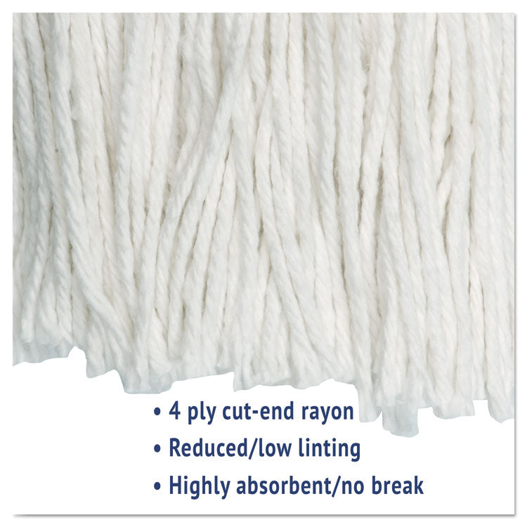 Cut-End Wet Mop Head, Rayon, #20, White