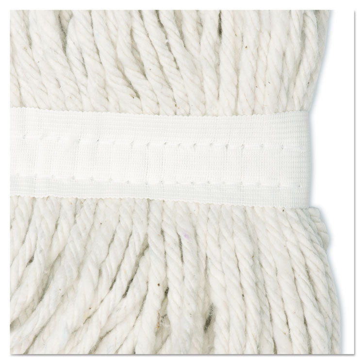Cut-End Wet Mop Head, Rayon, #24, White, 12/Carton