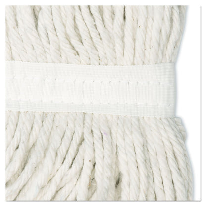 Cut-End Wet Mop Head, Rayon, #24, White, 12/Carton
