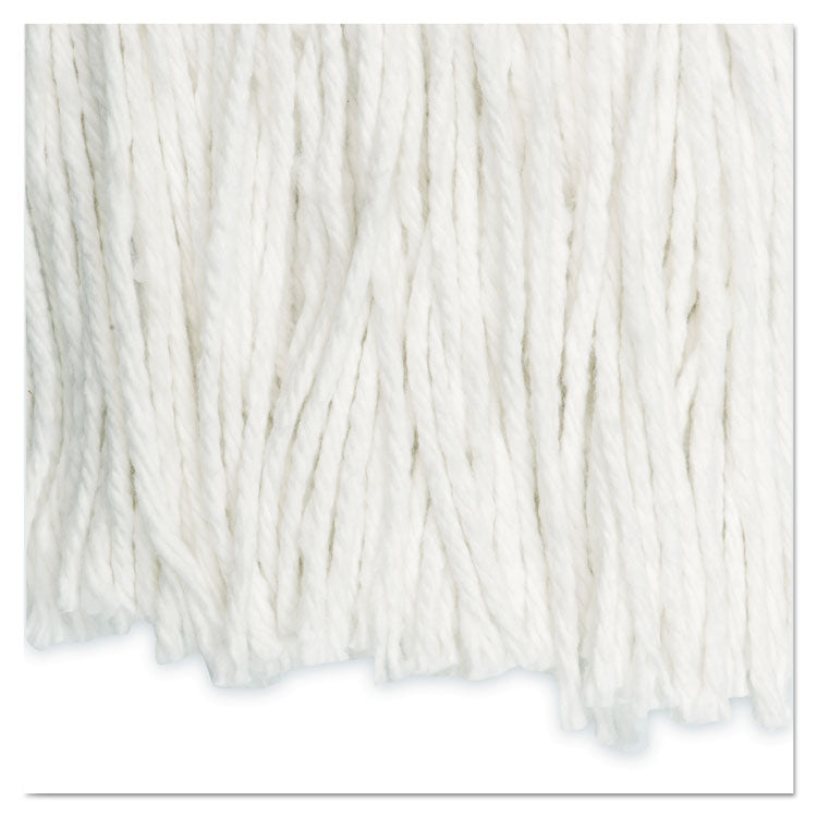Cut-End Wet Mop Head, Rayon, #24, White, 12/Carton