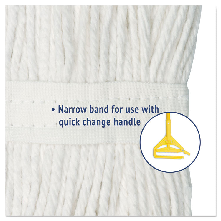 Cut-End Wet Mop Head, Cotton, #24, White