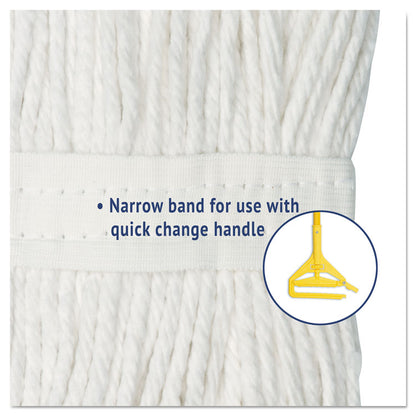 Cut-End Wet Mop Head, Cotton, #24, White