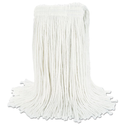 Cut-End Wet Mop Head, Rayon, #24, White, 12/Carton