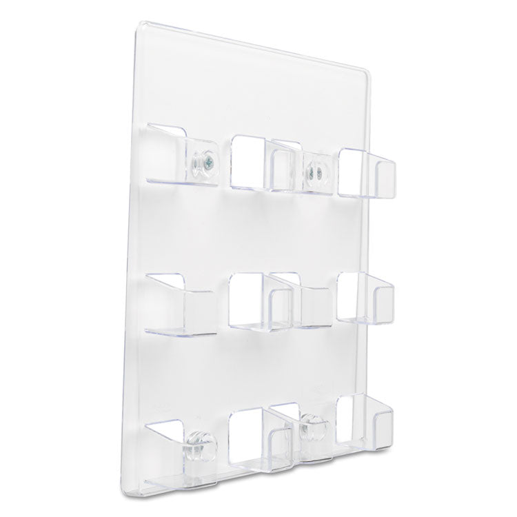 6-Pocket Business Card Holder, Holds 480 Cards, 8.5 x 1.63 x 9.75, Plastic, Clear