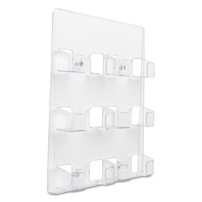 6-Pocket Business Card Holder, Holds 480 Cards, 8.5 x 1.63 x 9.75, Plastic, Clear