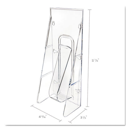 Stand-Tall Wall-Mount Literature Rack, Leaflet, 4.56w x 3.25d x 11.88h, Clear