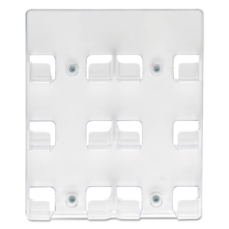 6-Pocket Business Card Holder, Holds 480 Cards, 8.5 x 1.63 x 9.75, Plastic, Clear