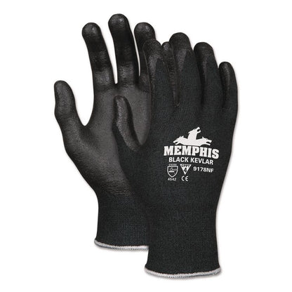 Nitrile Coated Kevlar Gloves, EN388: 4542, 10" Long, Large, Black, Pair