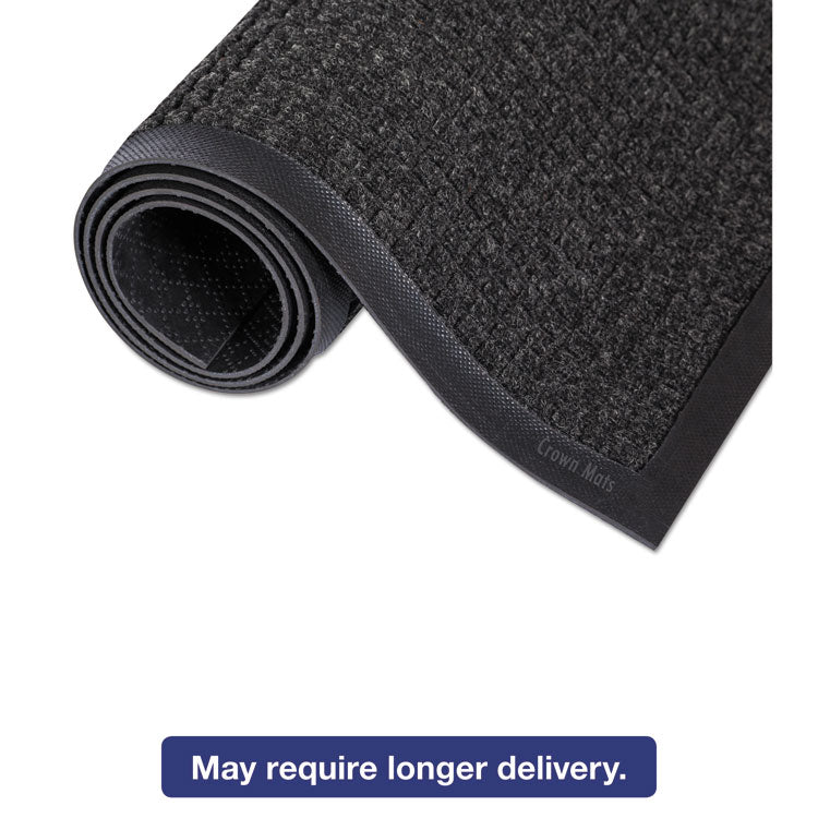 Super-Soaker Wiper/Scraper Mat with Gripper Bottom, Rectangular, Charcoal Gray Loop Pile Surface, 24" x 36"