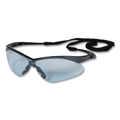 Nemesis Safety Glasses, Blue Half Frame, Light Blue Dual Lens, 12/Box