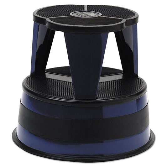 Kik-Step Steel Step Stool, 2-Step, 350 lb Capacity, 16" Diameter x 14.25"h, Navy