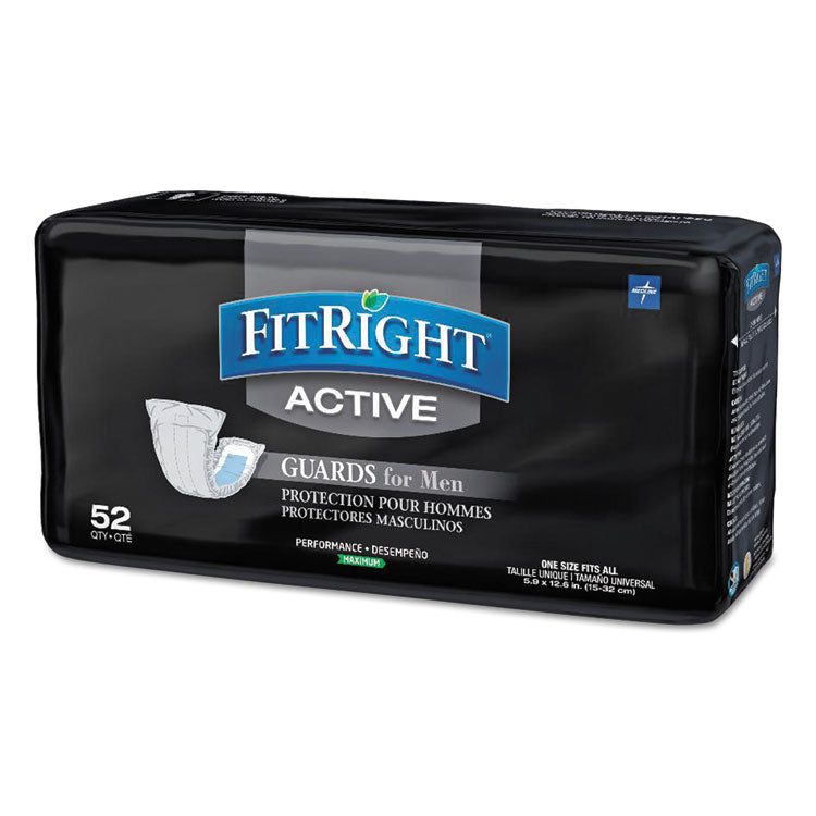 FitRight Active Male Guards, 6 x 11, White, 52/Pack, 4 Pack/Carton