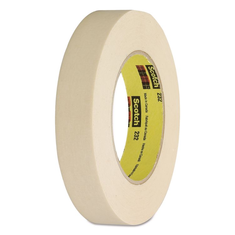 High-Performance Masking Tape 232, 3" Core, 24 mm x 55 m, Tan