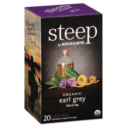 steep Tea, Earl Grey, 1.28 oz Tea Bag, 20/Box