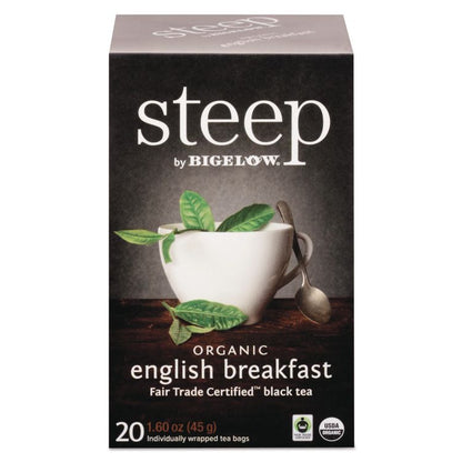steep Tea, English Breakfast, 1.6 oz Tea Bag, 20/Box