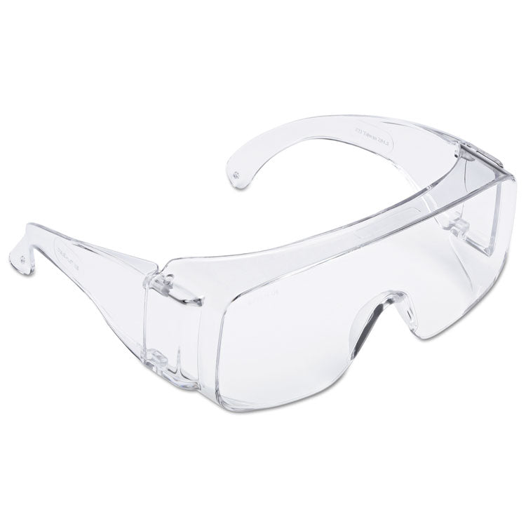 Tour-Guard V Protective Eyewear, Wall-Mount Dispenser Box, Frameless OTG, Clear Single Lens, 20/Box