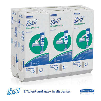MegaCartridge Napkins, 1-Ply, 8.4 x 6.5, White, 875/Pack, 6 Packs/Carton