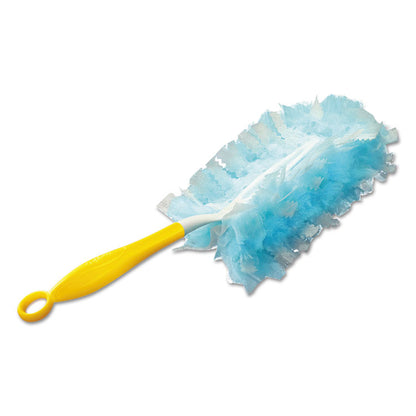 Dusters Starter Kit, Dust Lock Fiber, 6" Handle with Five Refill Dusters, Blue/Yellow, 6/Carton