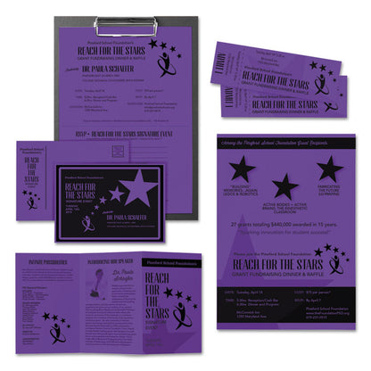 Color Cardstock, 65 lb Cover Weight, 8.5 x 11, Gravity Grape, 250/Pack