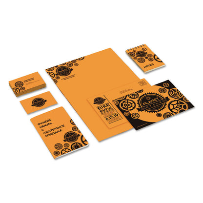 Color Cardstock, 65 lb Cover Weight, 8.5 x 11, Cosmic Orange, 250/Pack