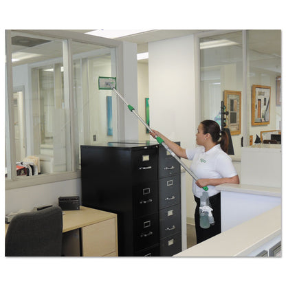 SpeedClean Window Cleaning Kit, 6 ft to 6.6 ft, Extension Pole With 8" Pad Holder, Silver/Green