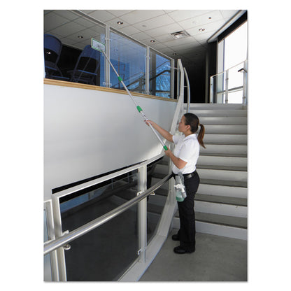 SpeedClean Window Cleaning Kit, 6 ft to 6.6 ft, Extension Pole With 8" Pad Holder, Silver/Green