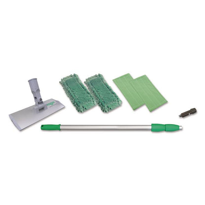SpeedClean Window Cleaning Kit, Aluminum, 6 ft Extension Pole, 8" Pad Holder, Silver/Green