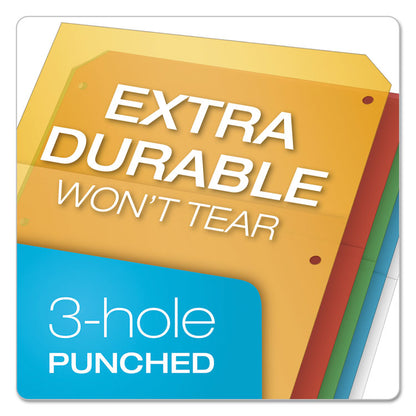 Poly Ring Binder Pockets, 8.5 x 11, Assorted Colors, 5/Pack