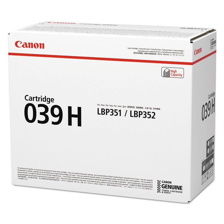 0288C001 (039H) High-Yield Toner, 25,000 Page-Yield, Black