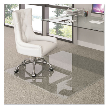Premium Glass Chair Mat for Flat to Plush Pile Carpeted and Hard Floors, Rectangular, Polished Edges, 44" x 50", Clear
