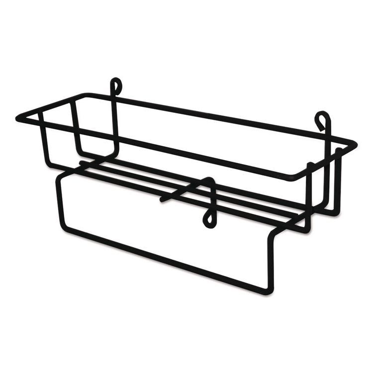 Wall-Mount Wire Basket for 1.5 L RTD Cleaning Solution Bottles, 16.69" x 31.06" x 9.63", Black, 12/Carton