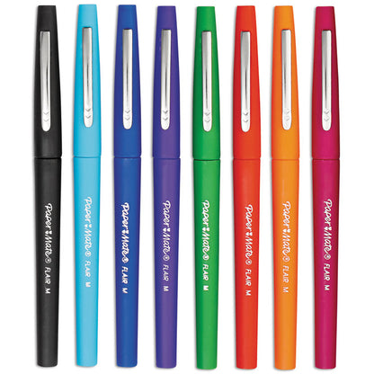 Point Guard Flair Felt Tip Porous Point Pen, Stick, Bold 1.4 mm, Assorted Ink and Barrel Colors, 48/Pack