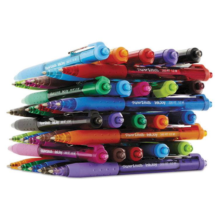 InkJoy 300 RT Ballpoint Pen, Retractable, Medium 1 mm, Red Ink, Red Barrel, Dozen