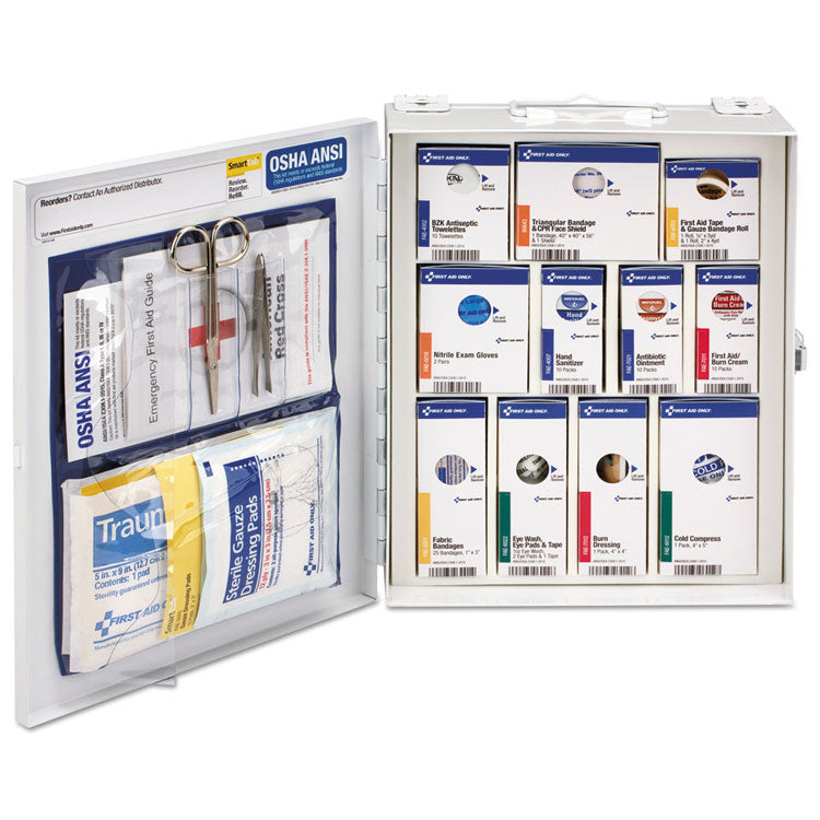 ANSI 2021 SmartCompliance General Business First Aid Station for 25 People, without Medication, 94 Pieces, Metal Case