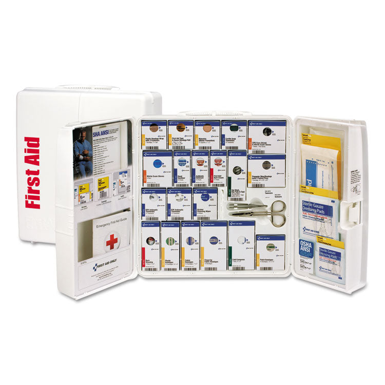 ANSI 2021 SmartCompliance General Business First Aid Station for 50 People, without Medication, 202 Pieces, Plastic Case