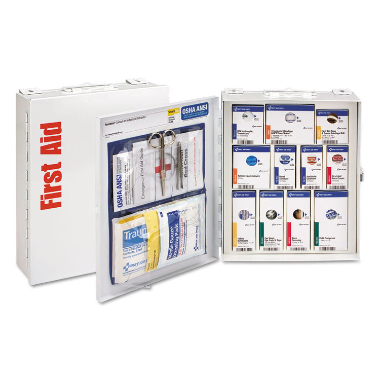 ANSI 2021 SmartCompliance General Business First Aid Station for 25 People, without Medication, 94 Pieces, Metal Case