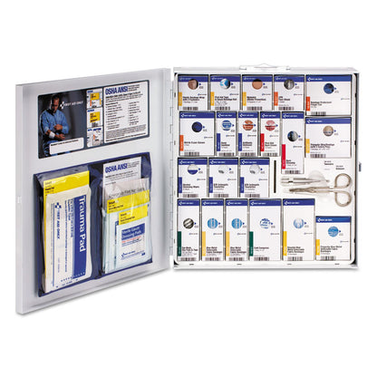 ANSI 2015 SmartCompliance Food Service First Aid Cabinet for 50 People, without Medications, 260 Pieces, Metal Case