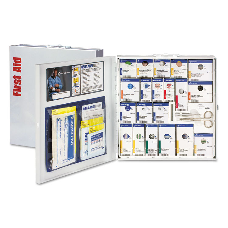ANSI 2021 SmartCompliance General Business First Aid Station for 50 People, without Medication, 202 Pieces, Metal Case