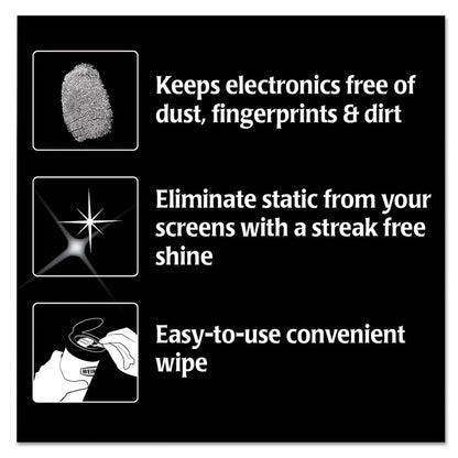 E-tronic Wipes, 1-Ply, 7 x 8, White, 30/Canister