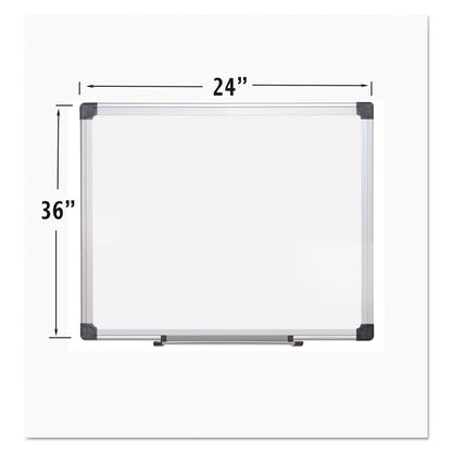 Porcelain Value Dry Erase Board, 24" x 36", White Surface, Satin Aluminum Frame