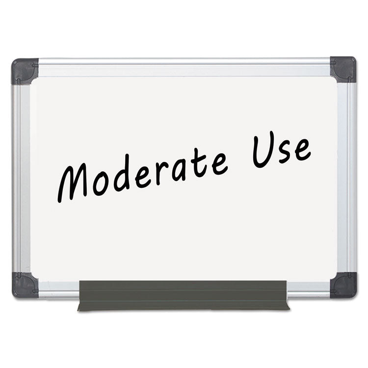 Value Melamine Dry Erase Board, 24" x 36", White Surface, Satin Aluminum Frame