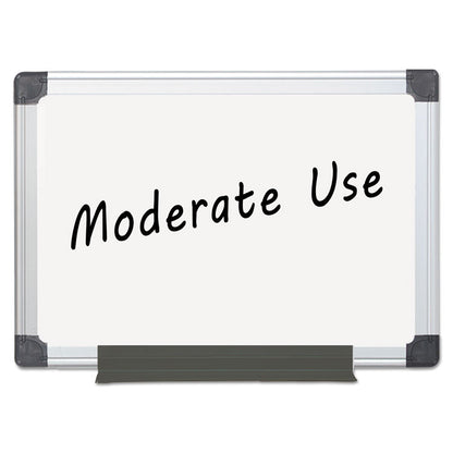 Value Melamine Dry Erase Board, 24" x 36", White Surface, Satin Aluminum Frame