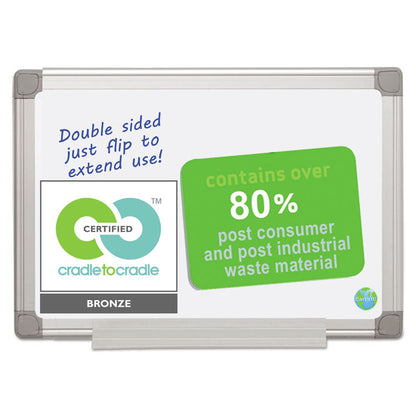 Earth Silver Easy Clean Dry Erase Boards, 24" x 18", White Surface, Satin Aluminum Frame