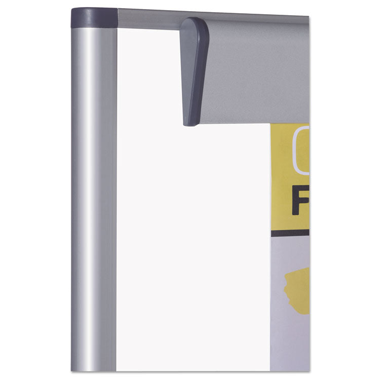 Revolver Easel, Vertical Orientation, 35.4" x 47.2", White Surface, Satin Aluminum Frame